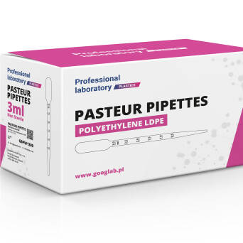Pipety Pasteura 3ml,  pakowane zbiorczo w worku, 1x500szt/500szt